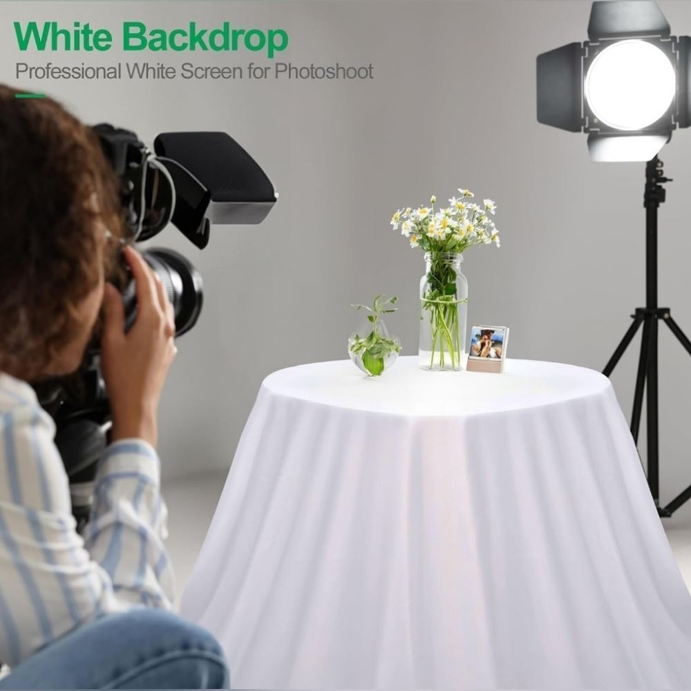 🔸️NIB White 8x10ft Soft Fabric Photography Backdrop #2